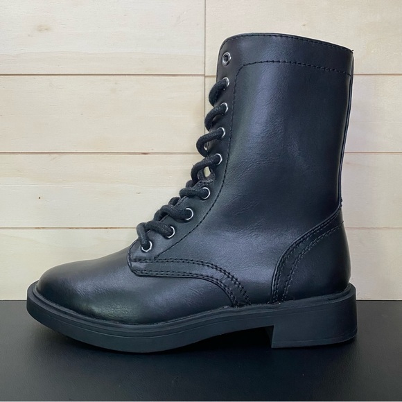 Steve Madden SM New York Lila Black Combat Boots Women's Size 6.5 Shoes M - Picture 4 of 11